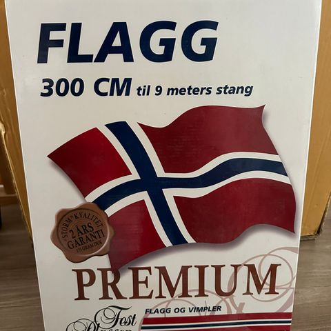 Premium flagg 300 cm merke festplassen til 9 m flaggstang