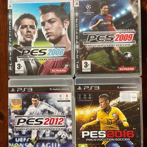 ps3 spill PES 2008 2009 2012 2016 PRO EVOLUTION SOCCER