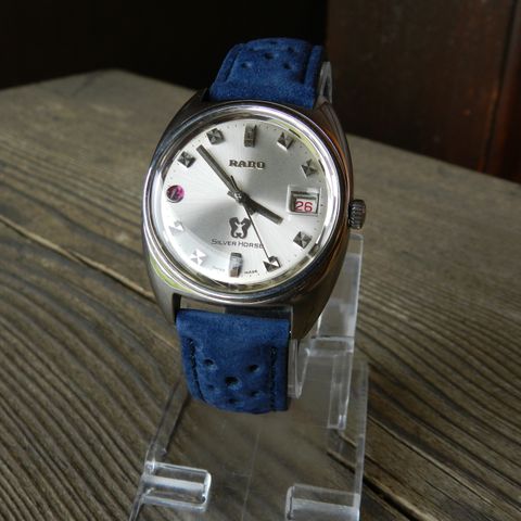 SÆRDELES FIN SWISS MADE RADO SILVER HORSE DATE AUTOMATIKK 25 JEWELS 1967