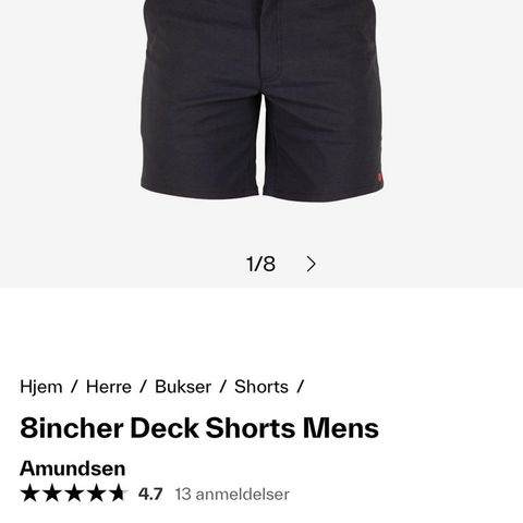 Amundsen 8Incher Deck shorts men i str S. Kun brukt 1 gang, fremstår som ny.