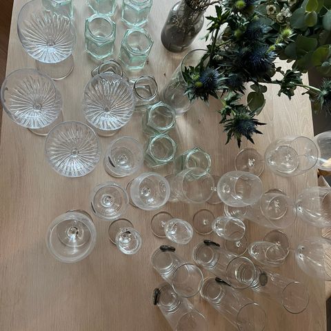 Diverse vinglass ølglass krystallglass champagneglass