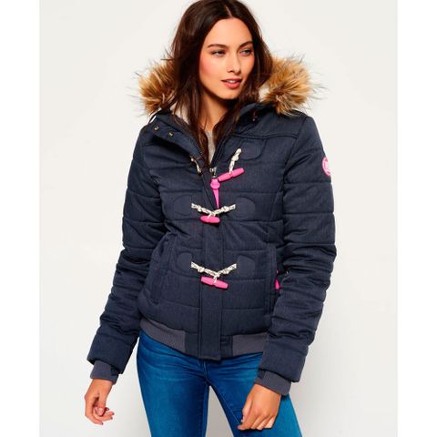 Superdry Marl Toggle Puffer Jacket flott varm jakke