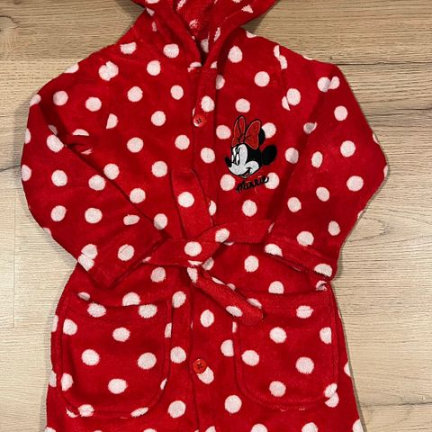 Søt morgenkåpe i fleece med minnie mus på / klespakke jente 110 / 116