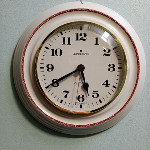 Vintage Ceramic Wall Clock from Junghans, 1970s