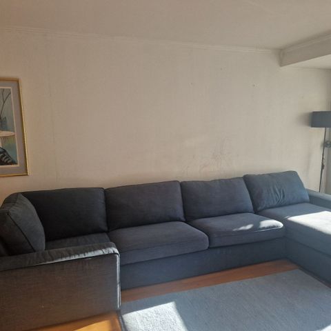 Billig kr 1000 Kivik sofa fra Ikea med sjeselong