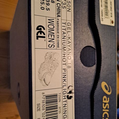 RESERVERT Asics joggesko med god demping Str 39,5