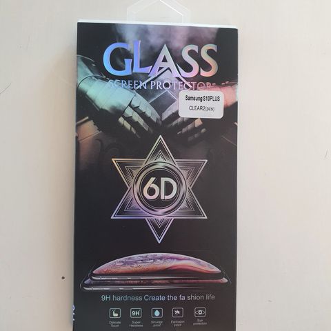 2 x skjermbeskytter/beskyttelsesglass til samsung S10 pluss