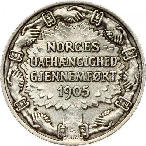 2 kroner 1906 minnemynt sølv