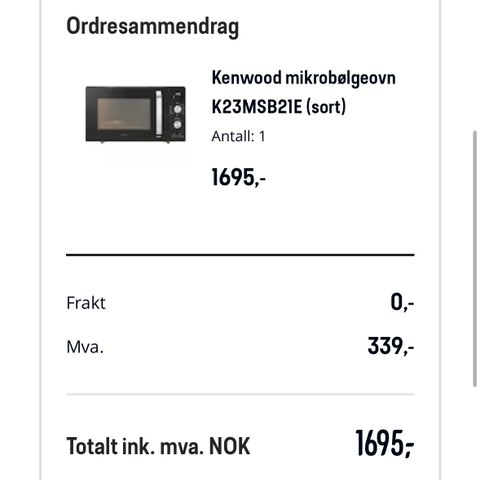 Kenwood mikrobølgeovn