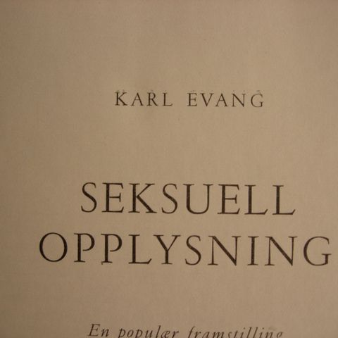 Boken "Seksuell opplysning av Karl Evang