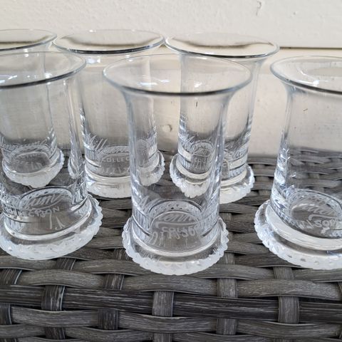 6 stk Millennium collection glass. Snapsglass.