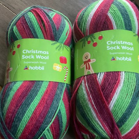 Christmas sock wool garn fra Hobbii