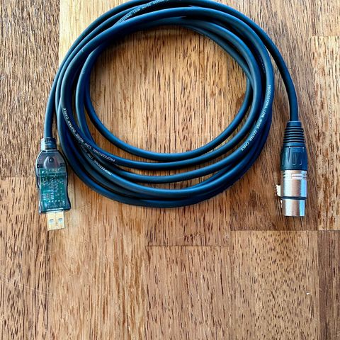 XLR til USB kabel, 3 meter lang med innebygd lydkort
