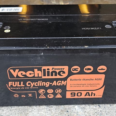 Fritidsbatteri Vechline Full Cycling AGM 90 Ah