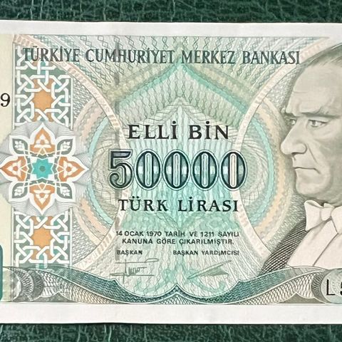 TYRKIA 50 000 LIRE. 1995.  P-204.   UNC