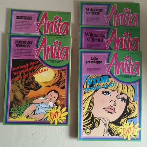 Anita tegneseriealbum fra: 1981, 1982, 1983, 1984 & 1985