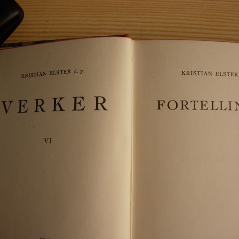 Boken "Verker/Fortellinger" av Kristian Elster