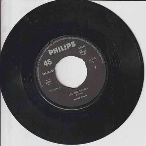 Roger Miller "England Swings / Good Old Days " Single selges for kr.15
