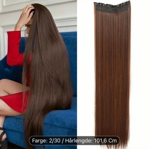 Hair extention, parykk,  100 cm lang lengde. Helt ny