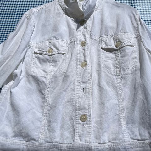 La Strada hvit jakke, størrelse 42, lin