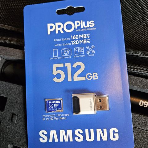 Samsung 512GB PRO Plus MicroSD Kort  + USB->MicroSD adapter [SD KORT]