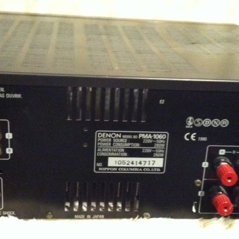 Power output: 105 watts per channel into 8Ω (stereo) Denon PMA-1060