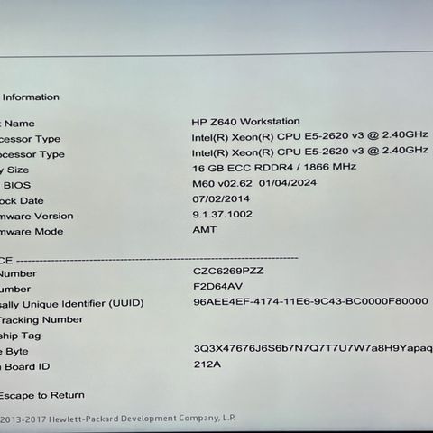 HP Z640 Workstation selges som den er eller i deler