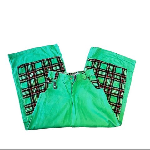 Sjeldne Stuka Baggy Japanske Vintage 90s Grønne bukser