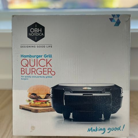 Uåpnet hamburger grill maskin