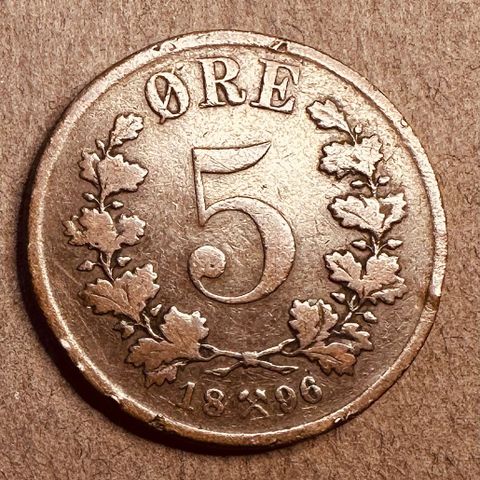 5 ØRE 1896, OK MYNT ( 3127 AP)