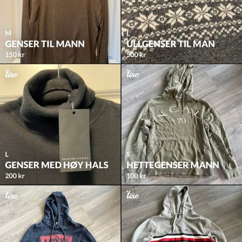 Manneklær selges