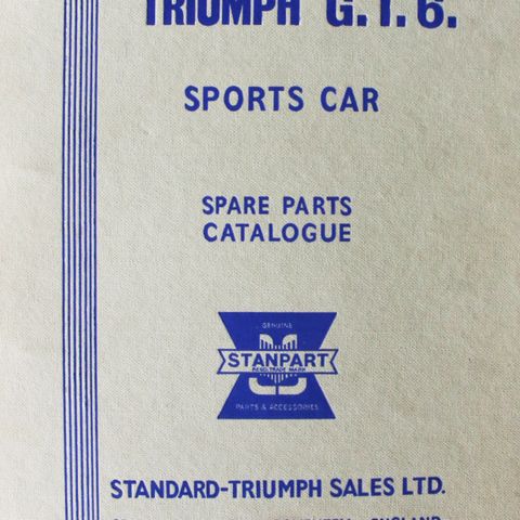 Triumph GT6 Mk 1 and Mk 2 Factory Parts Catalogue