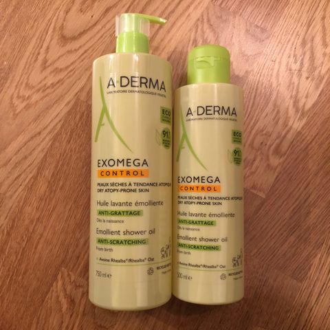 A-derma dusjoljer 500 ml og 750 ml