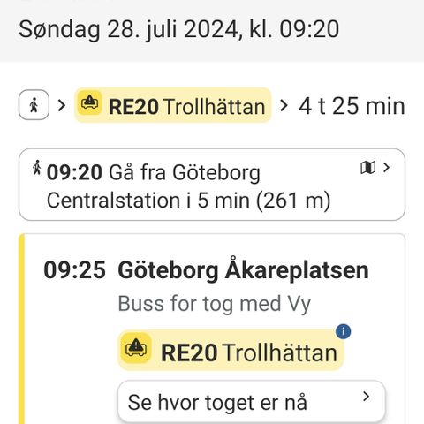 Togbilletter tur retur Gøteborg