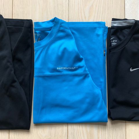 T-skjorter til trening - Nike Dri-Fit og Swedemount str S