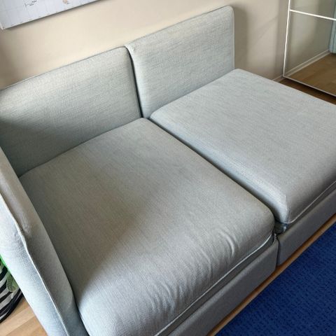 Vallentuna modul sovesofa fra Ikea, lyseblå/grønn