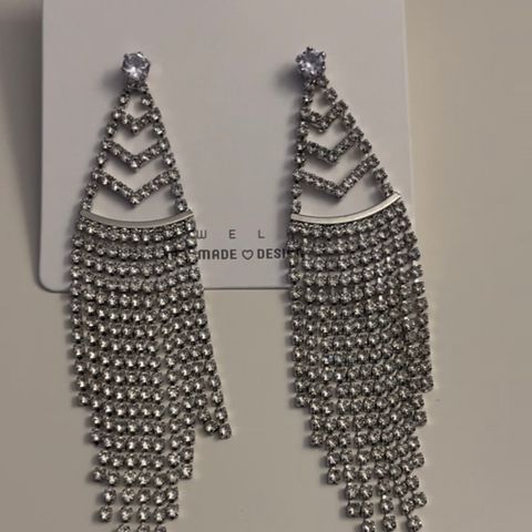 Chandelier silver  Chain Drop Earrings/ørepynt