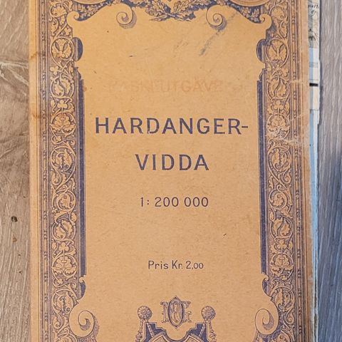 Hardangervidda  historisk kart