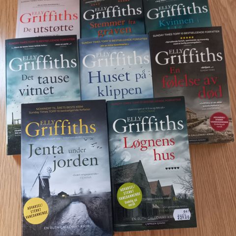 Elly Griffiths; Bok 1-8 i populær, britisk krimserie