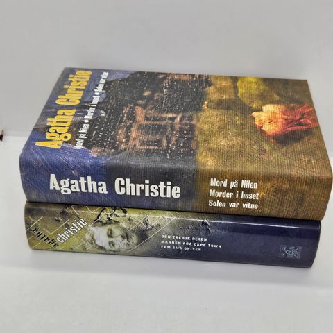 2 stk Agatha Christie hardcover bøker.