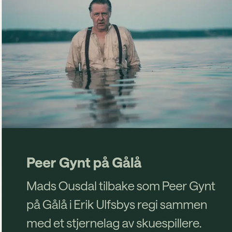 3 billetter til Peer Gynt på Gålå lørdag 3 aug. 2000 kr for 3 billetter.