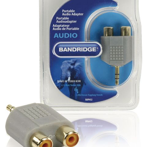 Stereo Audio Adapter 3.5 mm Male - 2x RCA Female