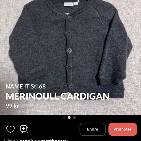 Cardigan i 100% merino🐑 name it 68