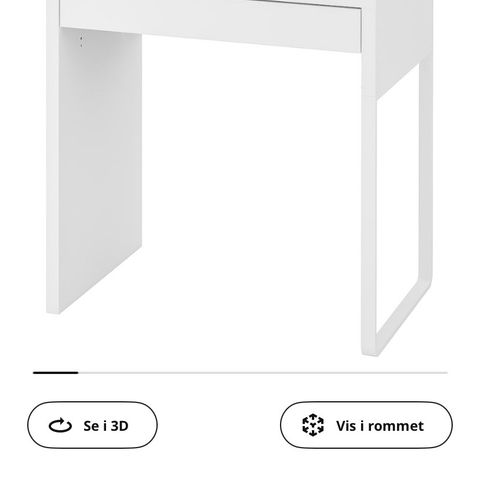 Micke arbeidsbord/pult fra Ikea