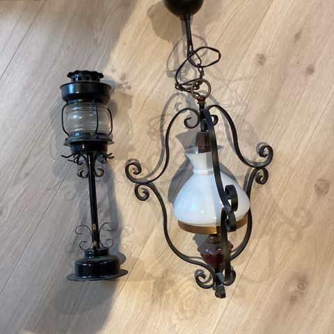 Gammel taklampe + lanterne