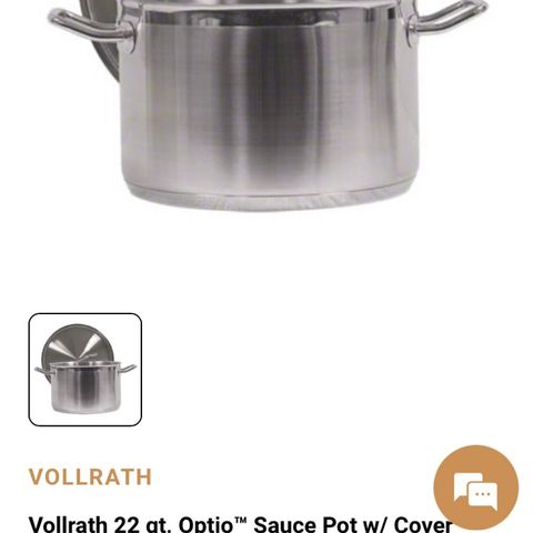 Gryte Professional Vollrath 22 qt. stainless steel