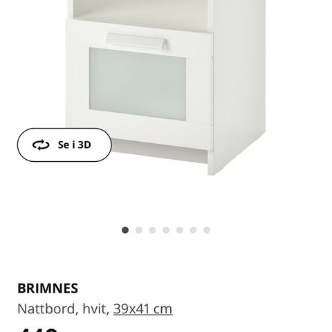 Nattbord fra ikea (svart ikke hvit som på bildet)