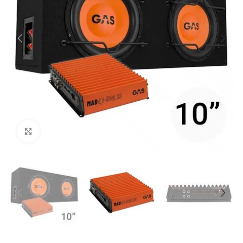 2x10 basskasse med forsterker fra gas