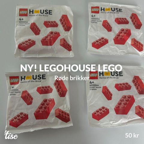 Legohouse souvenirer, røde legobrikker. Ny i pakken.