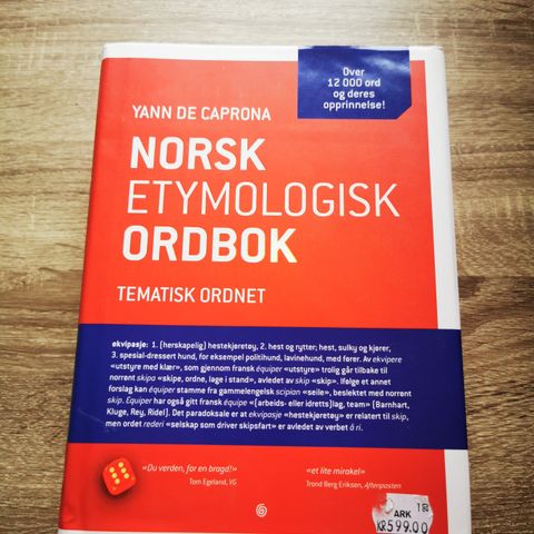 Norsk etymologisk ordbok - tematisk ordnet